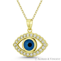 Evil Eye Bead CZ Crystal Turkish Nazar Greek Mati GP 925 Sterling Silver... - $26.59+