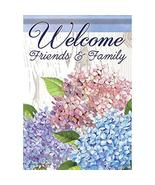 Happy Hydrangeas Welcome Garden Flag-2 Sided Message,12.5&quot; x 18&quot; - $19.99