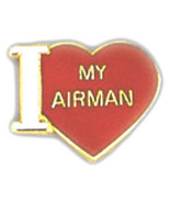 I LOVE MY AIRMAN HEART AIR FORCE USAF PIN - $13.53