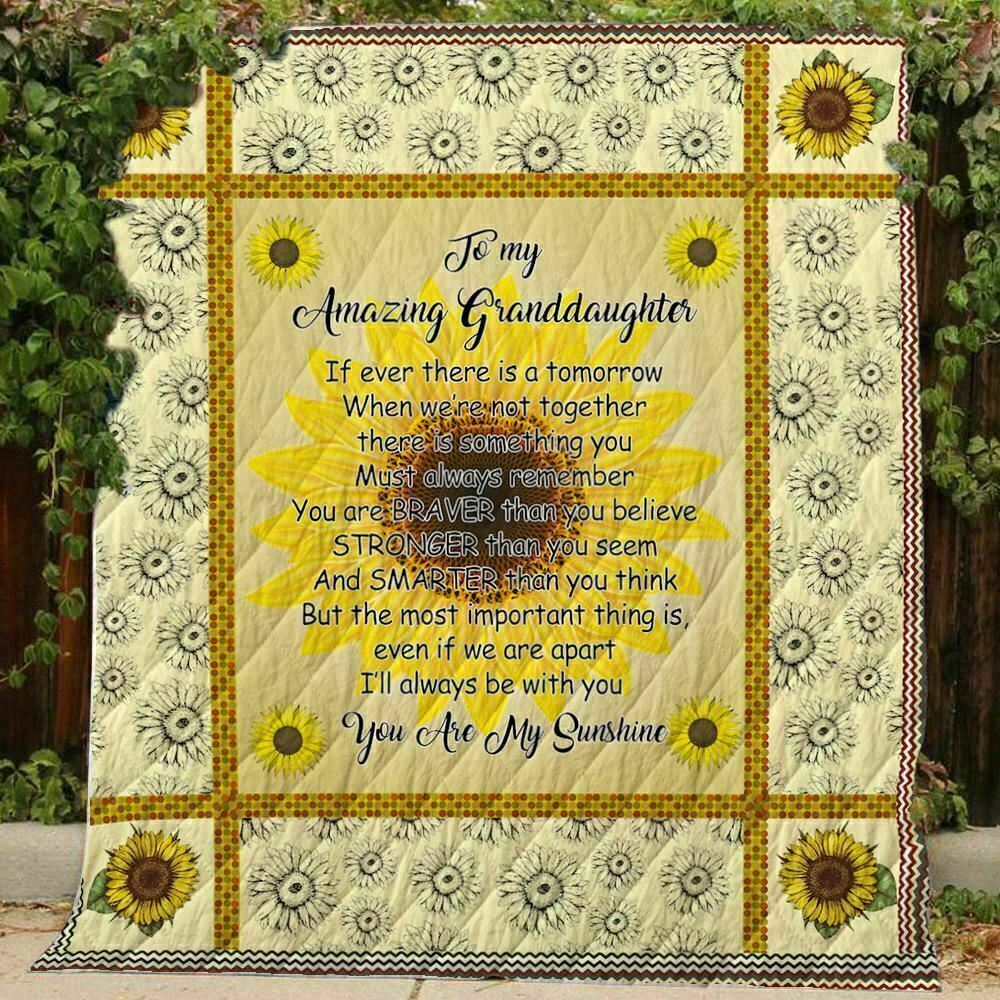 To My Amazing Granddaughter Sunflower Fleece Blanket 50x60; 60x80 Made