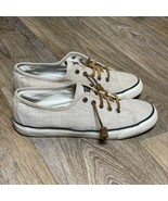 Womens Sperry Top Sider Slip On Shoes Size 8 Sneakers Tan White - $24.74