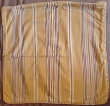Pottery Barn Pillow Sham Striped 100% Cotton Gold Brown Multi Stripes 19"x 19" - $39.91
