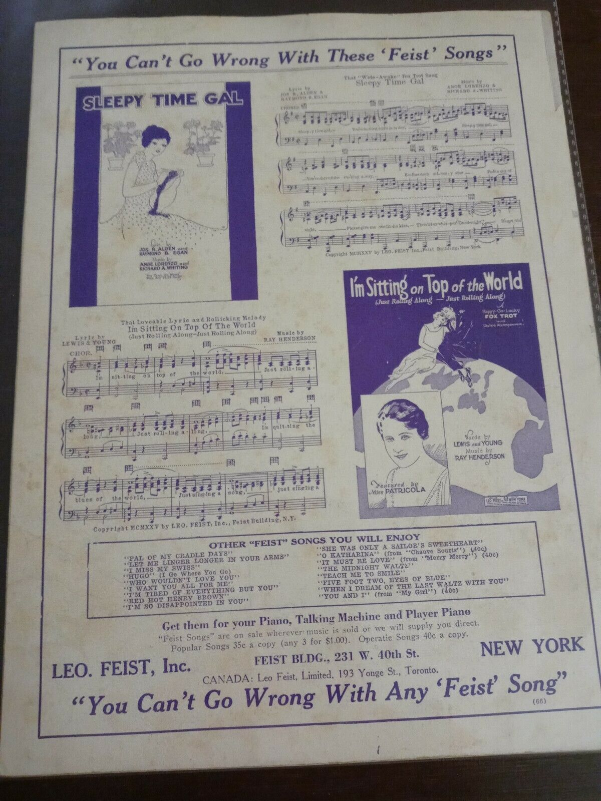 Vintage Sheet Music 1925-Too Many Parties and Too Many Pals-Al Herman ...