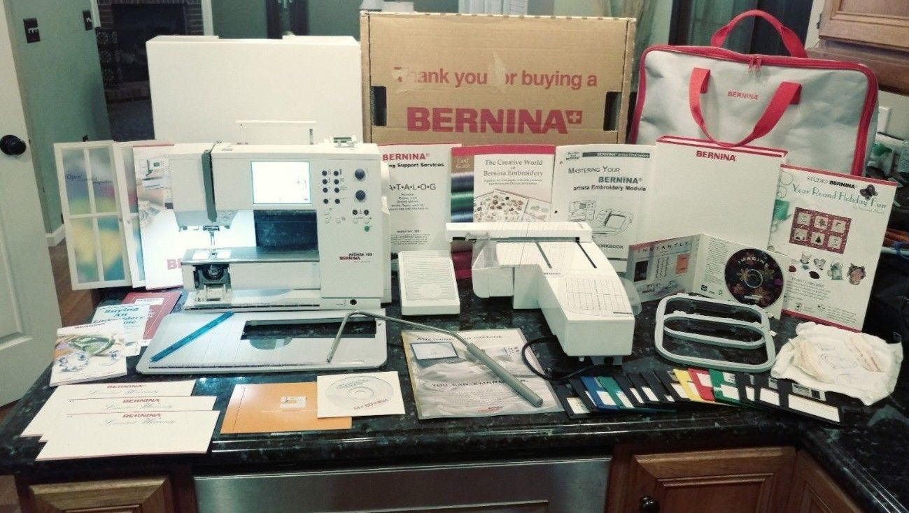 Bernina Artista 165 Sewing Machine Embroidery Module Hoops Case