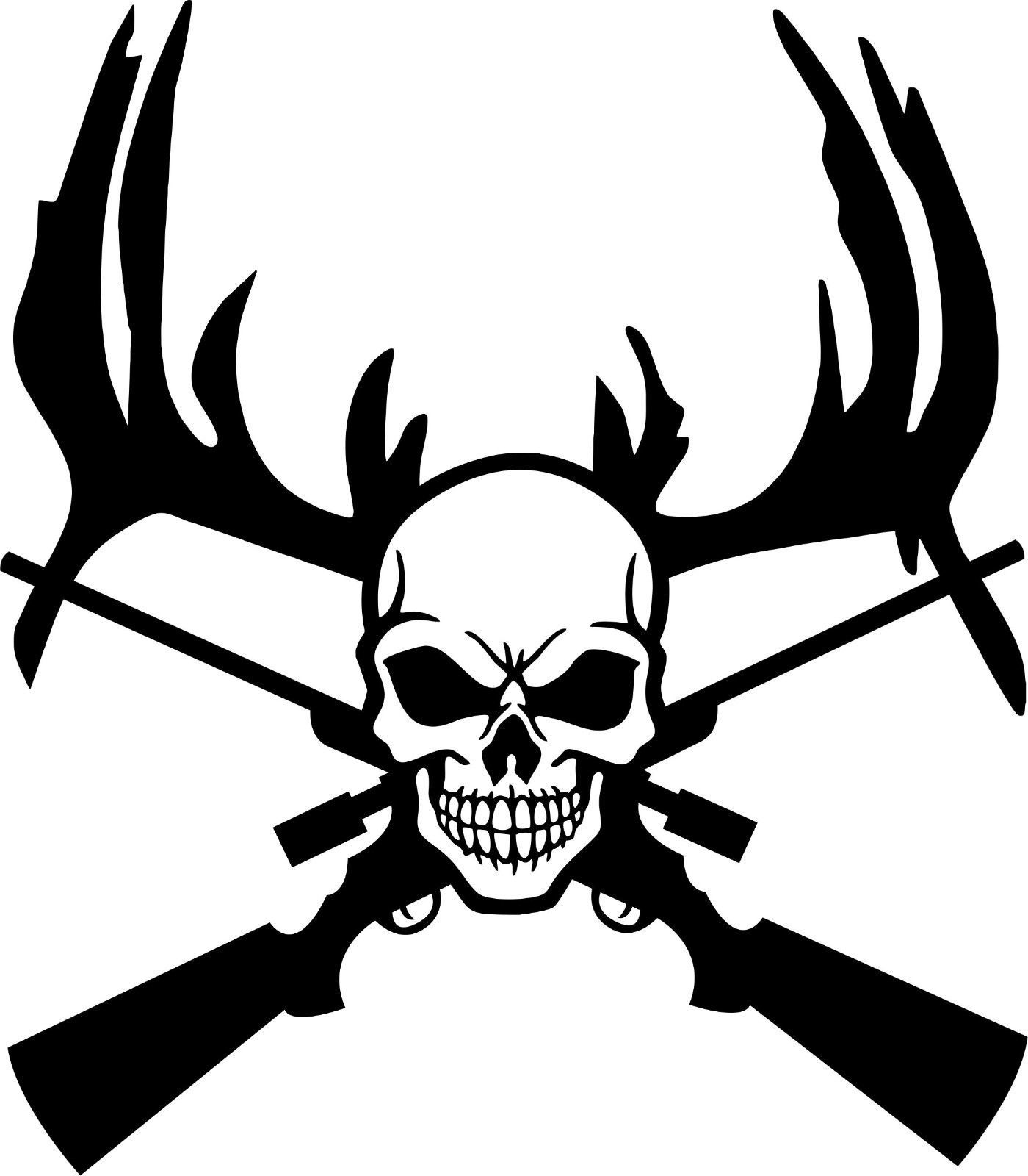 Deer Reaper Skull Gun Hunting Car Truck Window Wall Laptop Vinyl Decal ...