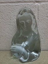 Viking Art Glass Madonna Glass Statue Handmade Virgin Mary Bust 6 3/4" Tall (F1)