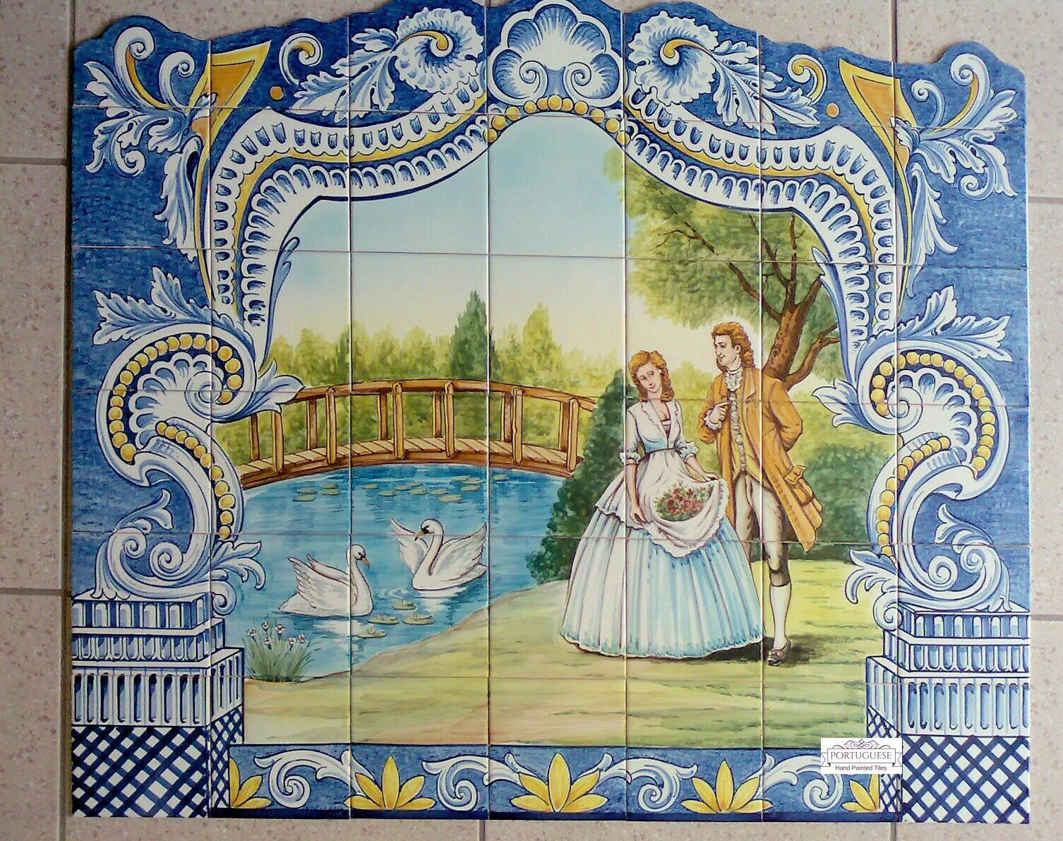 Portuguese Hand Painted Ceramic Tile Mural Kitchen ...