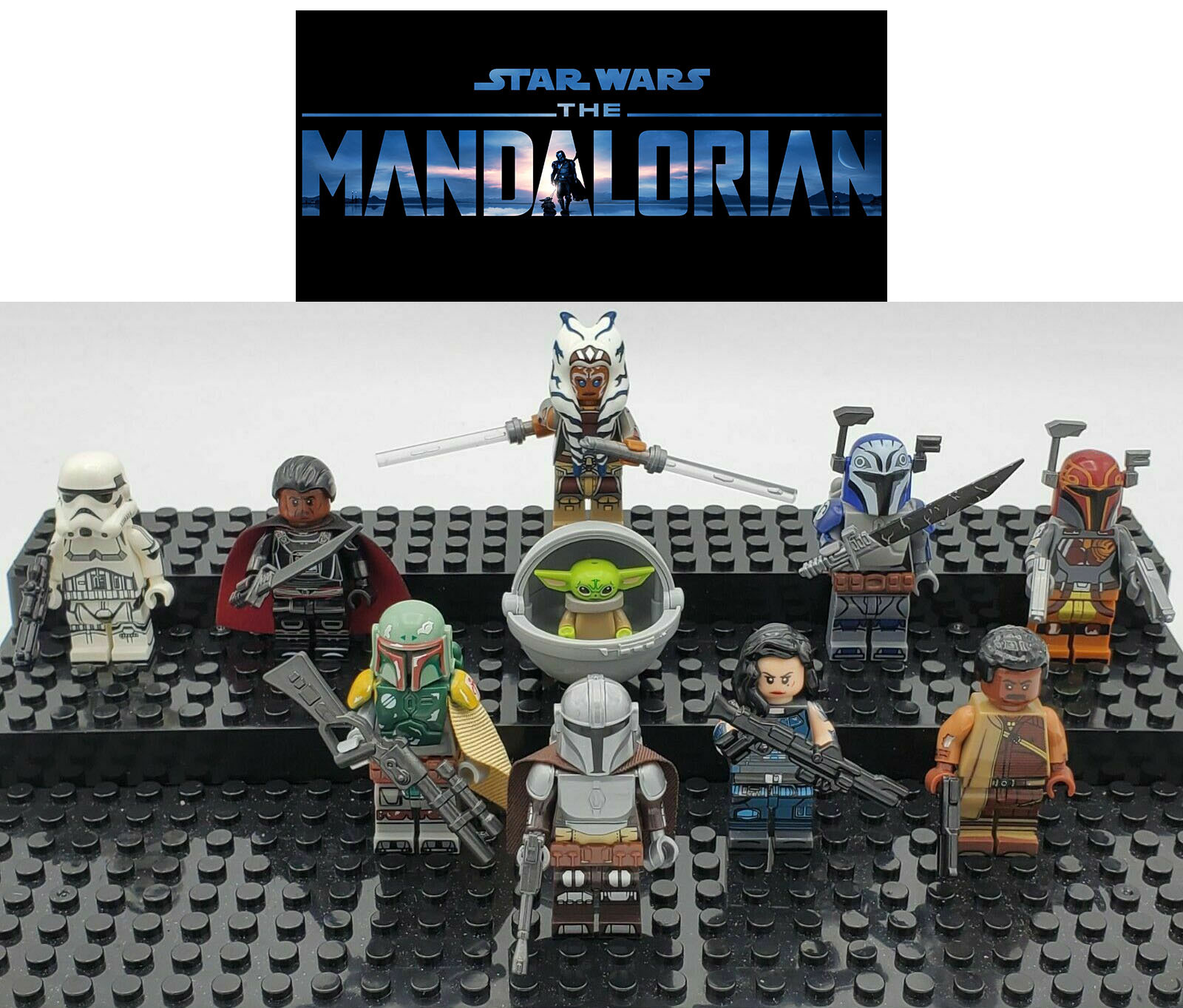 The Mandalorian Moff Gideon Ahsoka Tano Yoda 10pcs Star Wars Minifigures Set