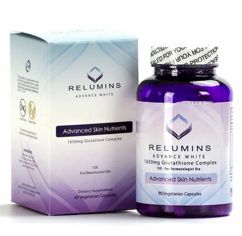Relumins Advance White 1650mg Glutathione - 90 capsules/bottle EXPRESS SHIPPING