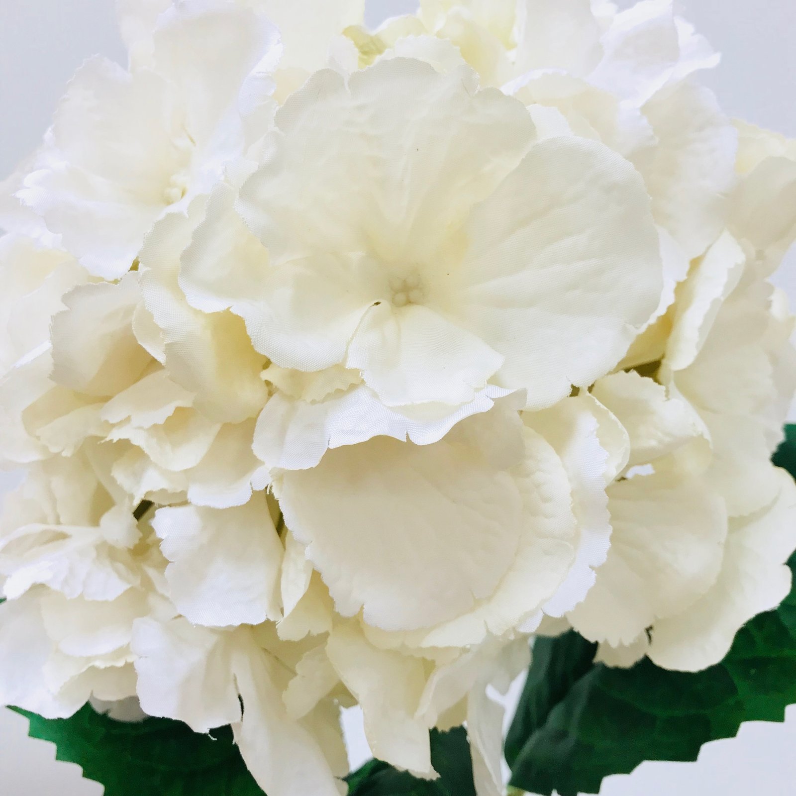 Extra Large White Silk Hydrangea Single Stem for DIY Floral