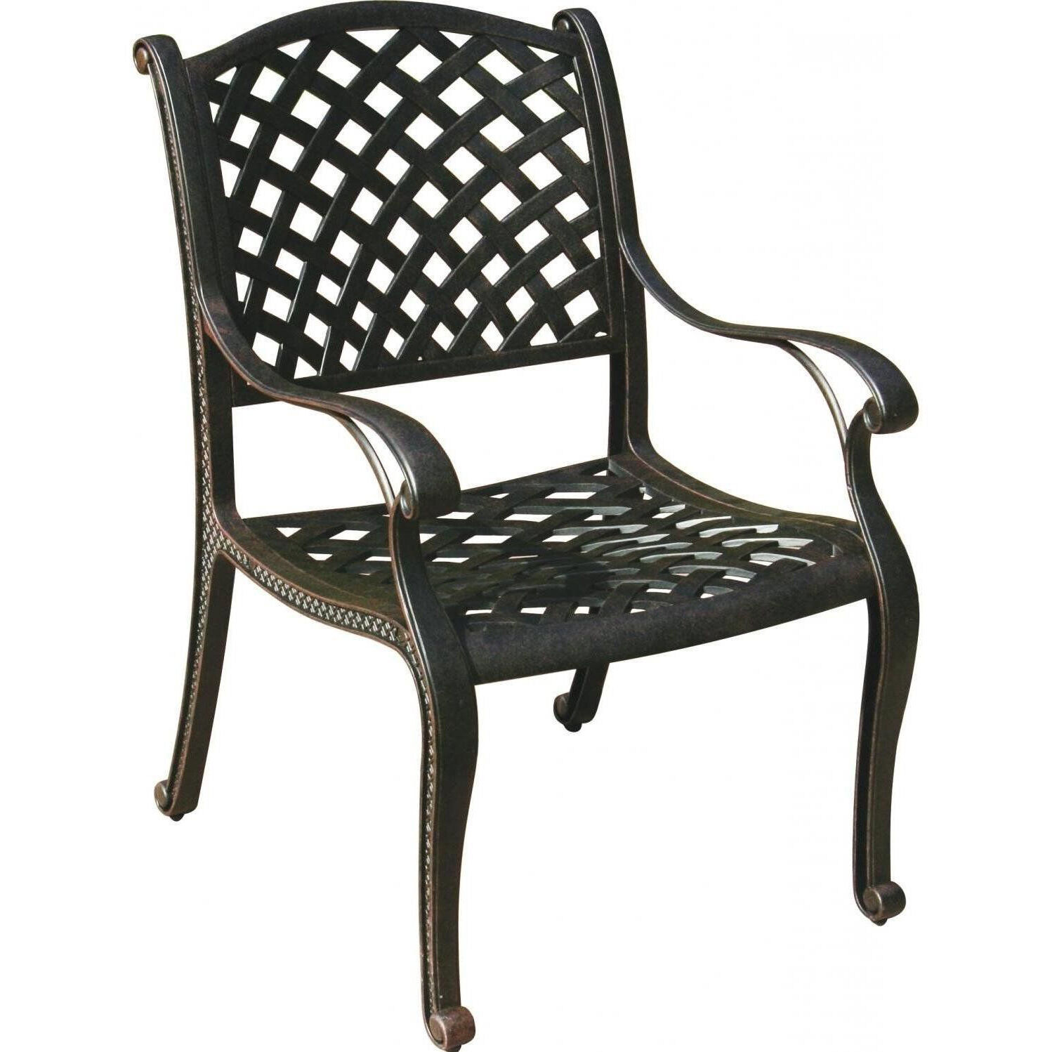 Patio dining chairs set of 6 outdoor cast aluminum furniture Nassau