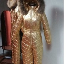 Gold Skianzug Wet Look Female Women Adult Overall Ski Suit Glanz Nylon S... - $270.00