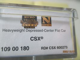 Micro-Trains # 10900180 CSX Heavyweight Depressed-Center Flat Car. N-Scale image 7