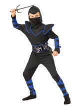Kids Blue Ninja 4 Piece Halloween Costume L 12-14 Rubie&#39;s Opus Collection - £14.03 GBP