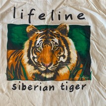 Vintage Lifeline T Shirt Mens Large Siberian Tiger Single Stitch 1992 De... - $19.99