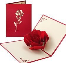 VUDECO Love Pop Cards 3D Card Rose Anniversary Cards with Envelope PopUp... - $39.99