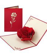 VUDECO Love Pop Cards 3D Card Rose Anniversary Cards with Envelope PopUp... - $39.99