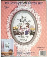 GOOD NEIGHBORS NEED NO FENCES Counted Cross Stitch Kit New Berlin Co #30... - $8.47