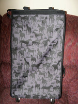 Gigi Olivia Gray Horse Print Luggage Bag W/Collapsible Wheels EUC - $43.86