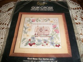 Golden Bee Quick-Cross Stamped Cross Stitch 20200~God Bless Our Home - $15.00