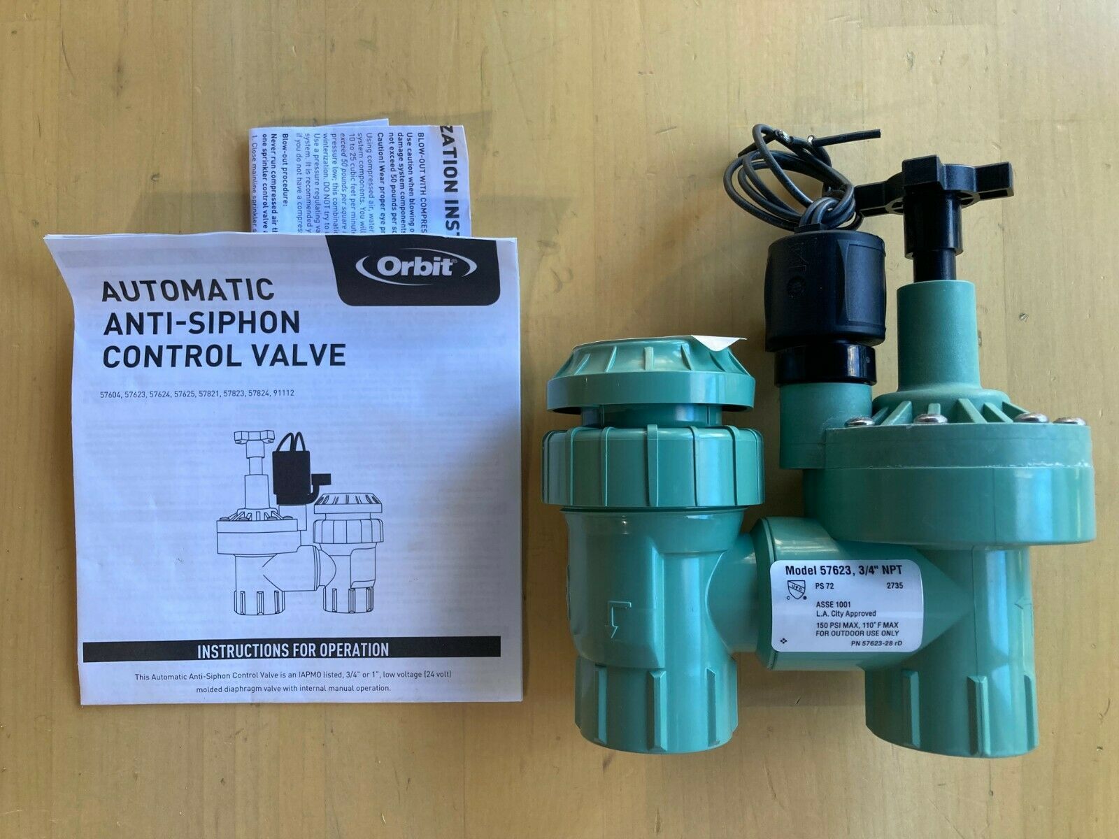 Orbit 57623 Heavy Duty 3/4” AntiSiphon Sprinkler Valve, FPT Automatic