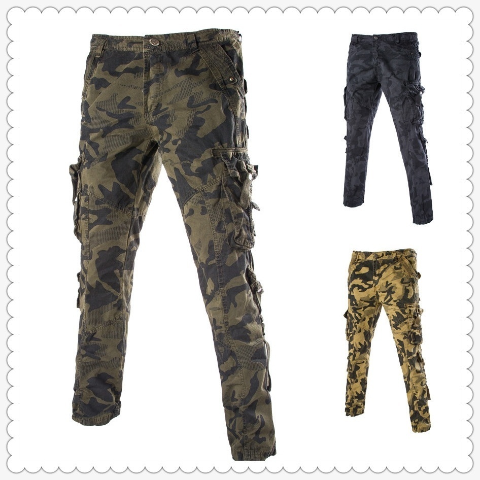 Asian Size 29-38 Quality Cotton 2018 Army Baggy Pants Camouflage Outdoors Mens K