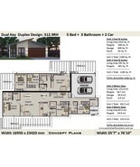 Plans PDF Version | 5 Bedrooms Dual Key duplex design | 5 Bedrooms duplex - $79.95