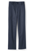Lands End Uniform Young Men's Size 28Wx32L Plain Front Cuffed Chino Pants, Navy - $19.99