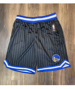 Golden State Warriors NBA Black Blue Stripe Basketball Shorts Size Large... - $39.59