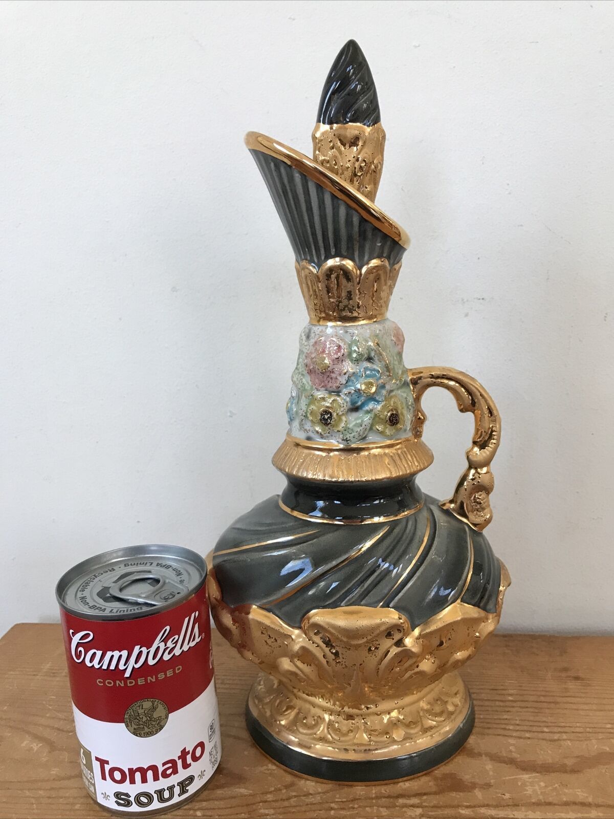 Vtg 1961 Jim Beam CM Miller Hollywood Regency Porcelain Decanter