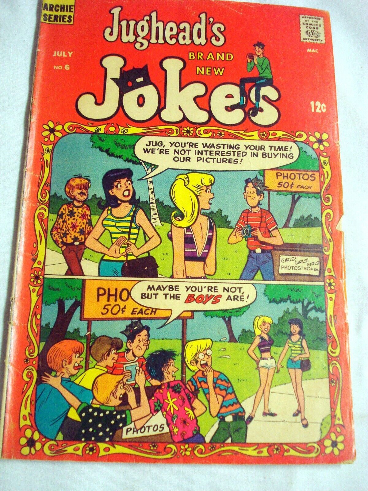 Jughead's Jokes 6 1968 Good Condition Archie Comics Dipsy Doodles, Pin