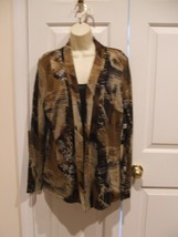 NWT $58 MILANO BROWN PRINT WITH ATTACHED BLACK TANK TOP  TOP SIZE LARGE - $29.69