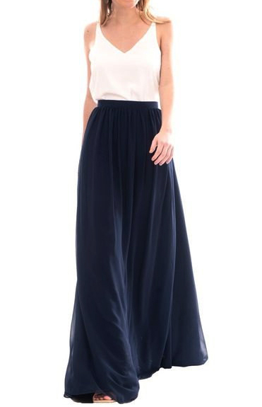 NAVY BLUE High Waisted Tulle Maxi Skirt Plus Size Bridesmaid Floor ...