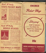 circa 1946 Chicago Pocket Map by Rand McNally - £18.49 GBP