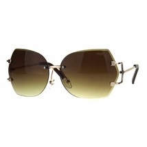 Womens Rimless Fashion Sunglasses Stylish Beveled Gradient Lens - $11.94
