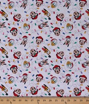 Cotton Christmas Mickey Mouse Festive Holiday Fabric Print by the Yard D405.53 - $9.95