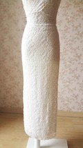 Ivory Lace Maxi PENCIL SKIRT Ivory White Gypsy Boho LACE Long Plus Size image 1