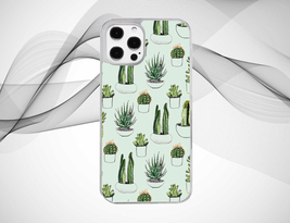 Cactus Pattern Pale Green Phone Case Cover for iPhone Samsung Huawei Google - $4.99+