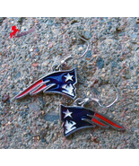New England Patriots Dangle Earrings, Sports Earrings, Football Fan Earr... - $3.95