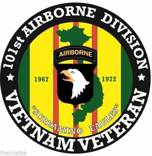 ARMY VIETNAM VETERAN 101ST AIRBORNE DIVISION BUMPER CAR STICKER DECAL ...