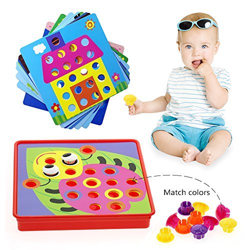 Peg Board Games for Kids Toddler Activities Crafts Button Art Color
