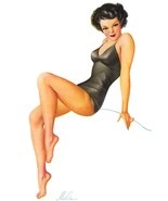 American Pinups: Eyeful - Brunette Girl in Slinky Black Dress - Merlin - 1943 - $12.82 - $19.75