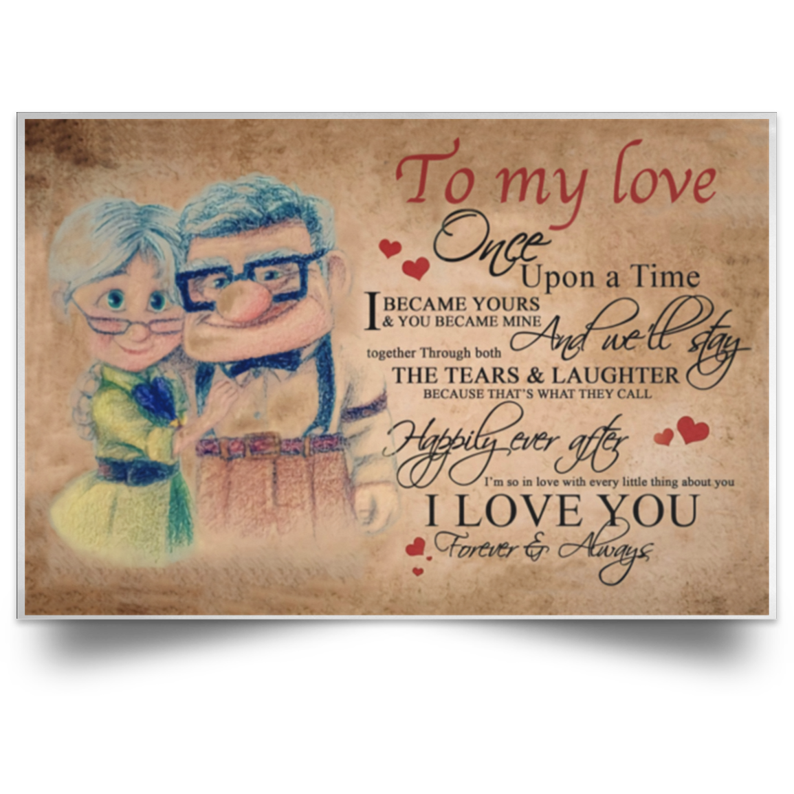 Carl And Ellie To My Love I Love You Forever And Always Satin Landscape Poster Art Prints 5292