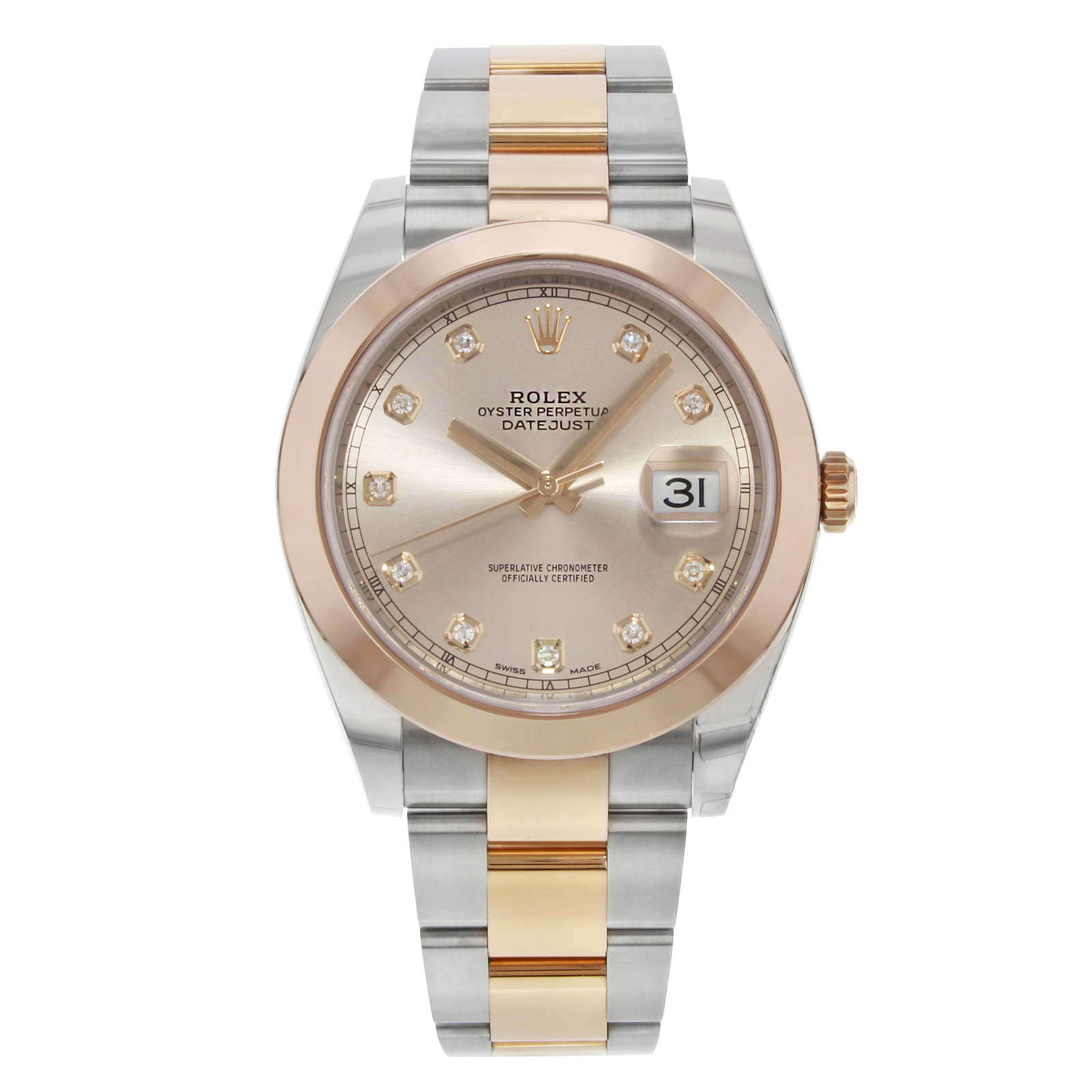 Rolex Datejust 41 126301 sudj 18K Rose Gold Steel Automatic Mens Watch ...