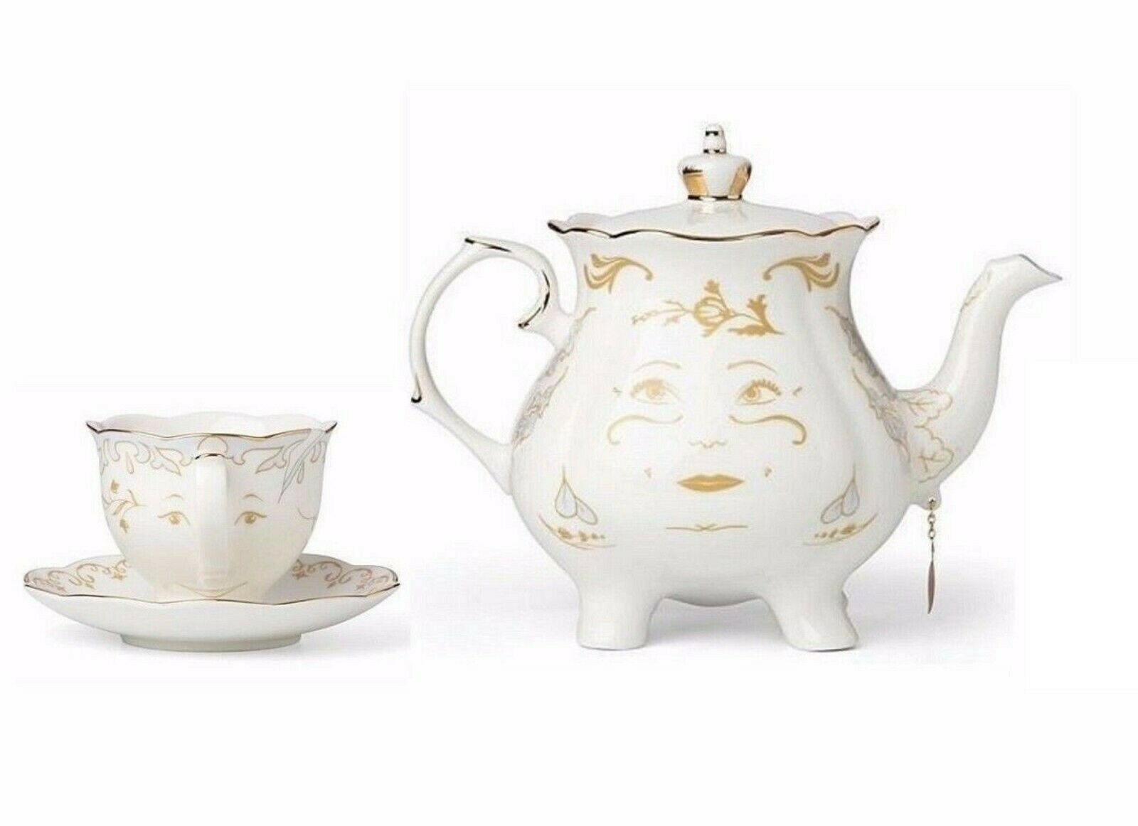Lenox Disney Mrs Potts & Chip Figurines Beauty and The Beast Teapot ...
