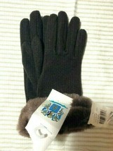 PORTOLANO Women&#39;s Chocolate/Brown Faux Fur - Trim Gloves 2GF13246 One Size - $27.91