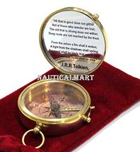 Engraved Brass Pocket Compass Directional Magnetic Nautical Compass