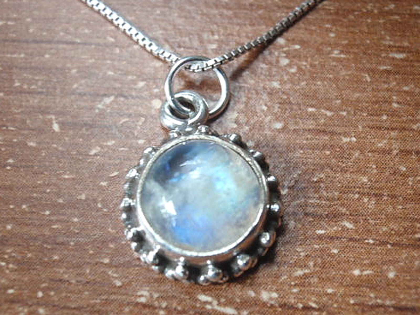 Blue Moonstone with Dot Accented Perimeter 925 Sterling Silver Dangle Earrings