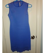 Blue Solid Clover Canyon Sleeveless Women Dress Lace Cut Bottom Size M N... - $55.43