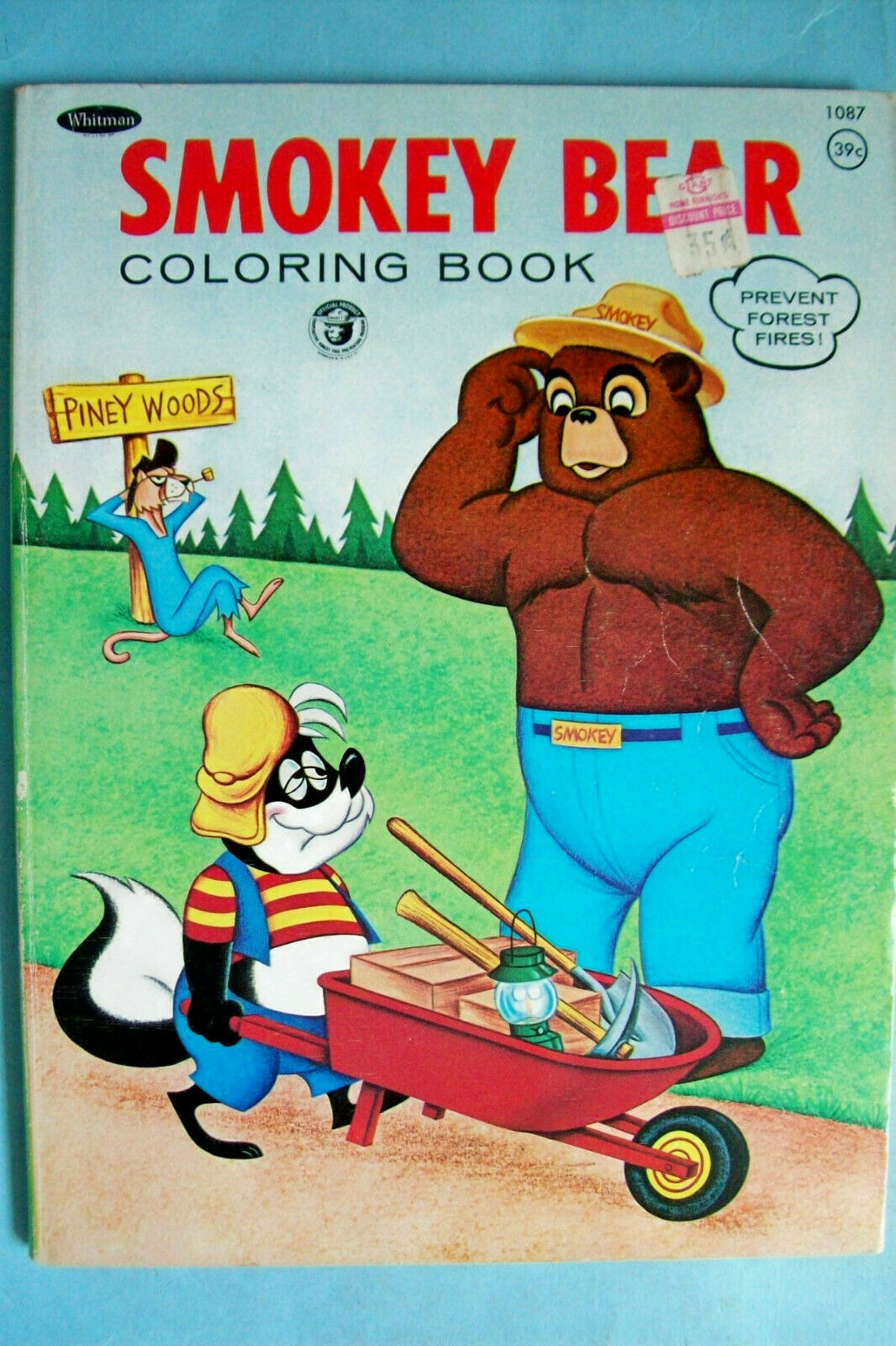 Vintage 1969 Smokey Bear Coloring Book by Whitman Other